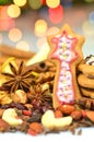 Christmas spices, nuts, cookies and dried fruits Royalty Free Stock Photo