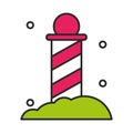 Christmas spiral post decoration icon