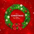 Christmas spruce wreath - Merry Christmas card