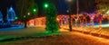 Christmas on the square with lighted arches Royalty Free Stock Photo