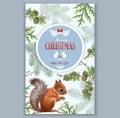 Christmas squirrel frame