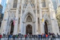 Christmas in St. Patricks Cathedral. People Waiting To Enter the Most Iconic Decorated Neo-Gothic Catholic Church in New York.