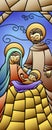 Christmas Stained Glass Nativity Banner