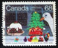 Christmas stamp printed in Canada