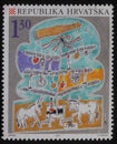 Christmas stamp printed in the Croatia