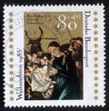 Christmas stamp printed in the Germany shows Christmas Creche