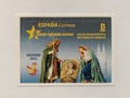 Christmas Stamp printed in Spain. Scenes from Regional Nativity Scenes