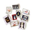Christmas stamps collection Royalty Free Stock Photo