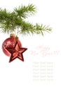 Christmas star and ball isolated