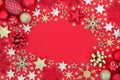 Christmas Star Bauble and Snowflake Abstract Background Royalty Free Stock Photo