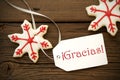 Christmas Star Cookies with Gracias Royalty Free Stock Photo