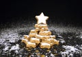 Christmas star cookies tree Royalty Free Stock Photo