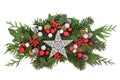 Christmas Star Decoration and Flora Royalty Free Stock Photo