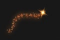 Christmas star in the form of a comet on a dark background. Royalty Free Stock Photo