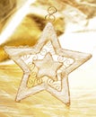 Christmas star on gold