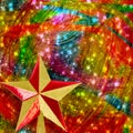 Christmas star on Gold abstract background Royalty Free Stock Photo