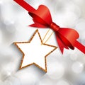 Christmas star label background Royalty Free Stock Photo