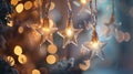 The Christmas star lights.AI generated image Royalty Free Stock Photo