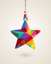 Christmas star multicolors hanging bauble