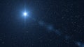 Christmas star of the Nativity of Bethlehem, Nativity of Jesus Christ. Background of the beautiful dark blue starry sky and bright Royalty Free Stock Photo