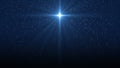 Christmas star of the Nativity of Bethlehem, Nativity of Jesus Christ. Background of the beautiful dark blue starry sky and bright