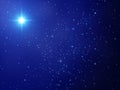 Christmas star. Night sky with shining stars. Vector background Royalty Free Stock Photo