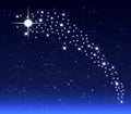 Christmas star in the night sky Royalty Free Stock Photo