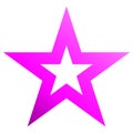Christmas star purple - outlined 5 point star - isolated