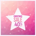 Christmas star Sale Flyers pink colors, can be used as poster or banner