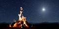 A christmas star shines at night over the mountains of Bethlehem Royalty Free Stock Photo