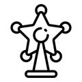 Christmas star tree toy icon, outline style Royalty Free Stock Photo