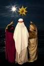 Christmas star and wise men Royalty Free Stock Photo