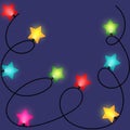 Christmas starlights garland Royalty Free Stock Photo