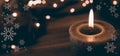 Christmas stars with candle and bokeh