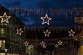 christmas stars at shopping mall Royalty Free Stock Photo