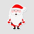 Christmas sticker. Funny Santa Claus. Winter icon. Vector illustration. Royalty Free Stock Photo