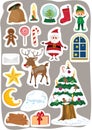 Merry Christmas stickers vectors set