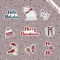 Christmas stickers-bear-bird warm wish gifts theme