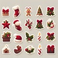 Christmas stickers bundle (Christmas stockings, christmas tree, cookies,...).