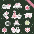 Christmas stickers-4 green Royalty Free Stock Photo