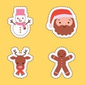 Christmas stickers vector