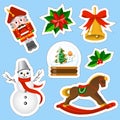 Christmas stickers set. Christmas elements set