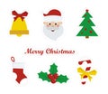 Vector set of Christmas stickers. New Year Icons Royalty Free Stock Photo