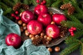 Christmas still life with apples