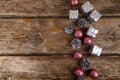 Christmas still life with balls and cones Royalty Free Stock Photo