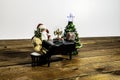 Christmas still life bear playing piano for Santa Royalty Free Stock Photo