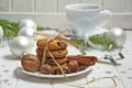 Christmas still life with biscuits Royalty Free Stock Photo