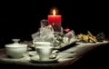 Christmas still life composition on a black background Royalty Free Stock Photo