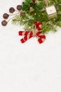 Christmas still life has the burning candle. Royalty Free Stock Photo