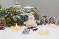 Christmas still life is with snow. Royalty Free Stock Photo